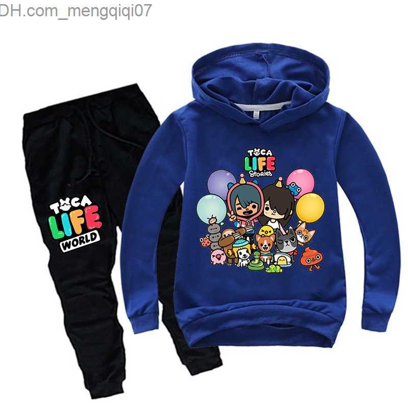 Clothing Sets Toca Boca Life World Children Baby Boys Toca Life World Sweatshirt Sets Children Tops+Pant Kids Girls Clothes Hoodies Suit Z230717