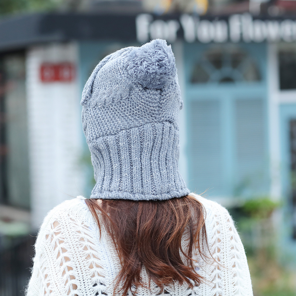 Fashion Face Masks Neck Gaiter Winter knitted Beanies Hats Women Thick Warm Beanie Skullies Hat Female balaclava Bonnet Beanie Caps Outdoor Riding Set