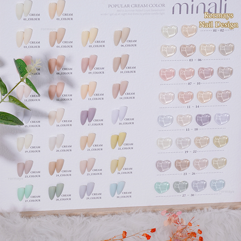 Rormays 30 Color Gel Nail Polish Set New Spring And Summer Candy Color Macaron Color Mixed Gel Semi Permanent Immersion Varnish UV LED Nail Salon Gel 