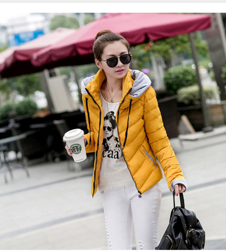 L008 Women Down Jacket Yoga Short Outfit Solid Color Puffer Coat Sports Winter Padded Parka