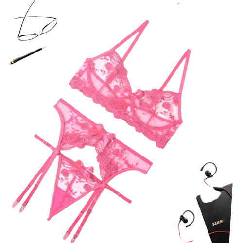 Bras Sets Women Lingerie Set Lace Embroidery Push Up Bra Panties Deep V Gather Top Sexy Underwear Brassiere1887303