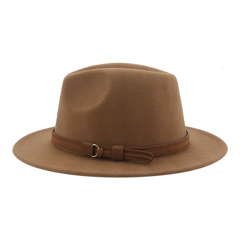Fedora Hats for Women Men Wide Brim Solid Women Hats Band Belt Classic Formal Dress Khaki Black Winter Hats Sombreros De Mujer 230717