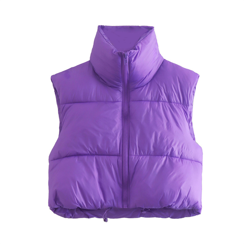 LM621 Women Puffer Vest Autumn Winter Warm Waistcoat Sleeveless Stand Collar Double Sided Outwear Jacket Vests Fashion Streetwear