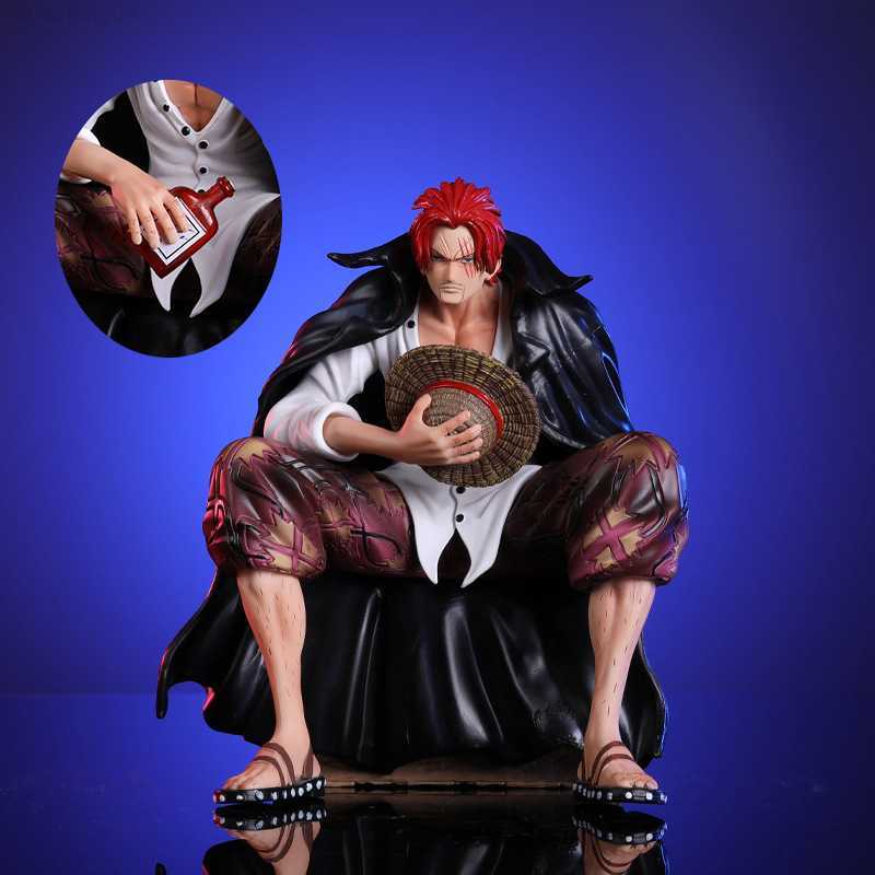 Anime Manga One Piece Shanks Figure Film Red Yonko Red Hair Anime Figure 17cm Pvc Statue Figurine Decoration Model Doll Toys Christmas Gift L230717