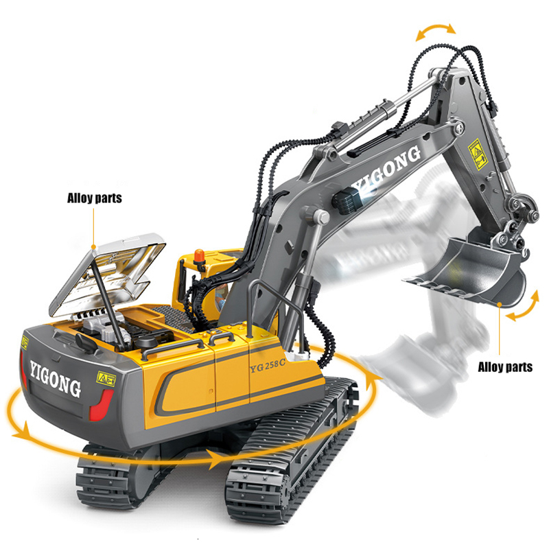 Remote Control Child's Toy Truck: Robust Radio Commanded Model Cars & Digger Set