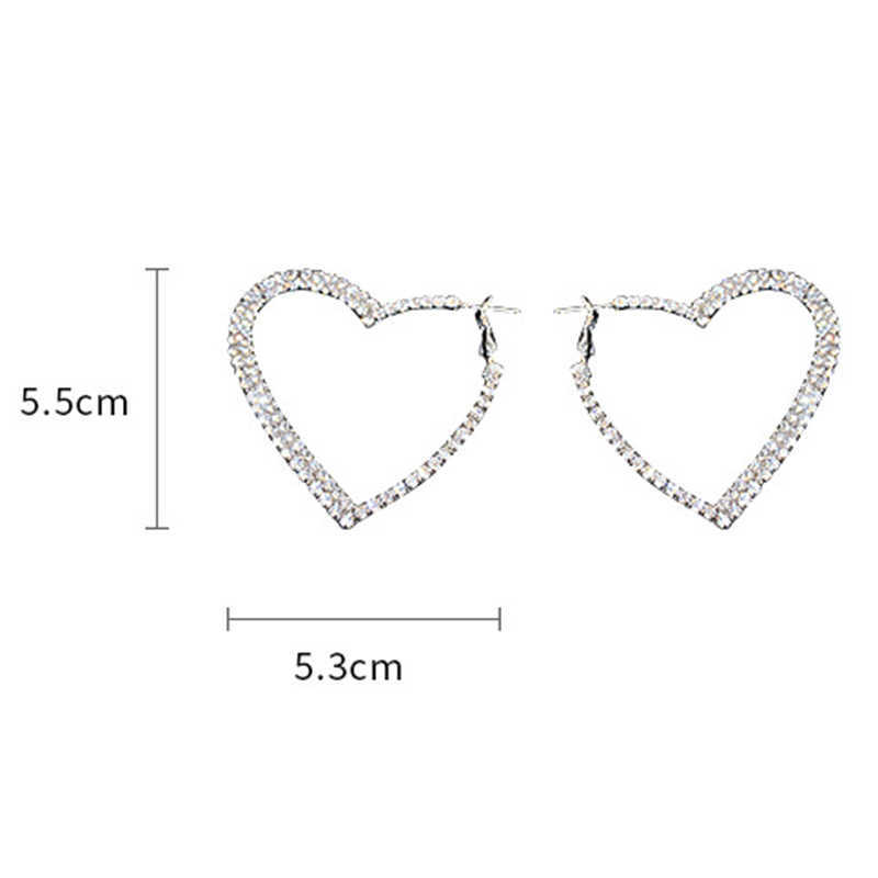 Stud Y2k Accessories Shiny Peach Heart Hoop Earrings Korean Fashion Crystal Love Earrings for Women Punk Aesthetic 2000s Jewelry J230717