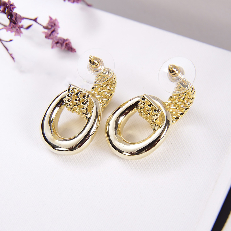 Simple Metal Earrings Chic Charm Gold Earrings Simple Trendy Fancy Eardrops Jewelry Party Jewelry Headdress With Box Package
