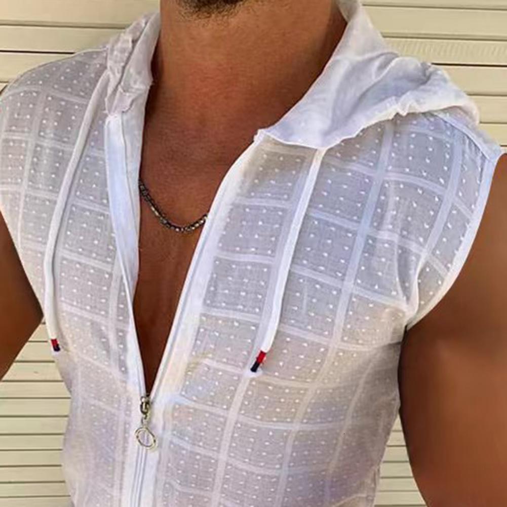 Men's Tank Tops Plus Size Plaid Stitching Hat Sweatshirt Vest Men Solid Color Zipper Drawstring Bodybuilding Hooded Vest Top Gym 230715