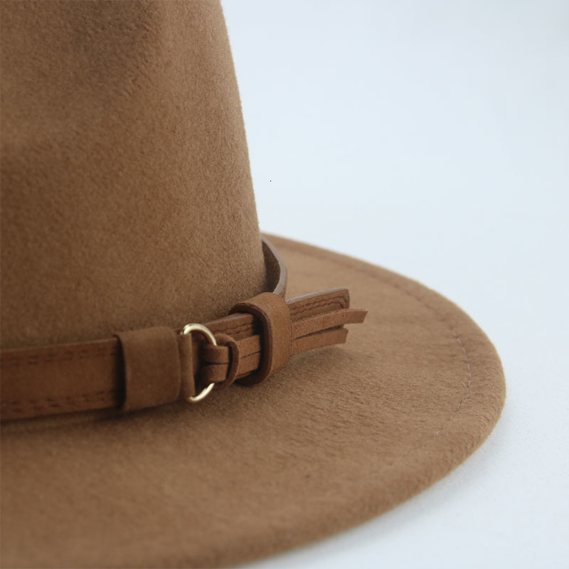 Fedora Hats for Women Men Wide Brim Solid Women Hats Band Belt Classic Formal Dress Khaki Black Winter Hats Sombreros De Mujer 230717
