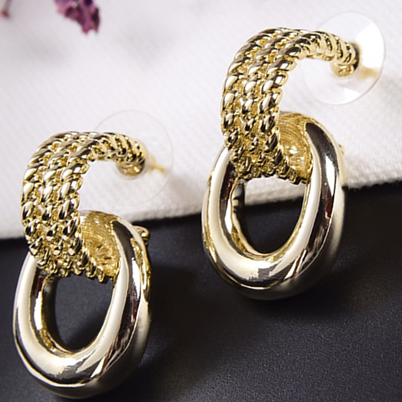 Simple Metal Earrings Chic Charm Gold Earrings Simple Trendy Fancy Eardrops Jewelry Party Jewelry Headdress With Box Package