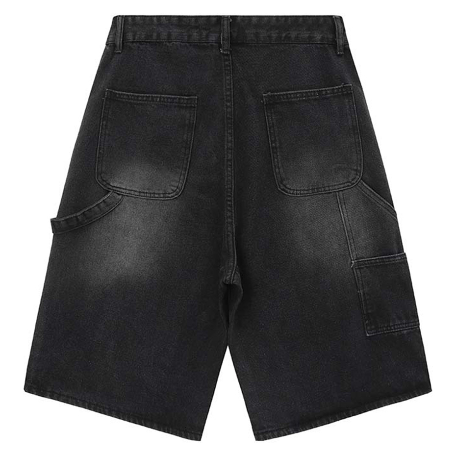 Men's Shorts Streetwear Baggy Denim Shorts Summer Harajuku Hip Hop Loose Jeans Shorts Men Fashion Casual Black Y2K Shorts 230715