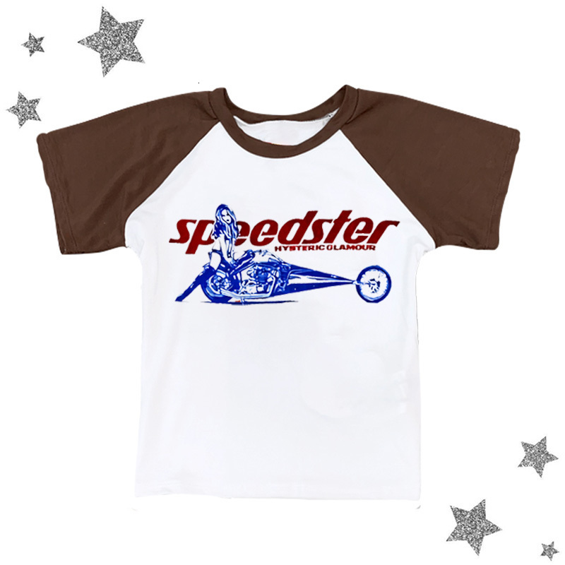 Women's T-Shirt Y2K Women Baby Tee Streetwear Biker girl Vintage girlish letter Crop Summer punk Casual Trash Basic Goth White Slim T-Shirt emo 2