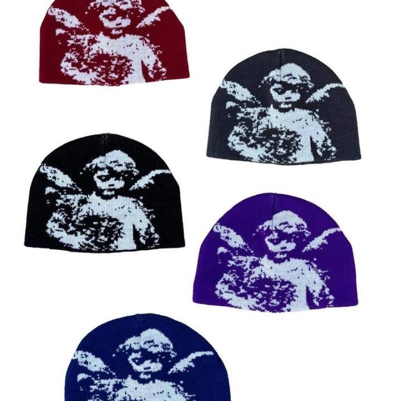 Beanie/Skull Caps Fashion Knitted Winter Hat For Women Lightweight Foldable Keep Warm Windproof Cycling Hats Y2K Beanies Hat street accessory goth 230