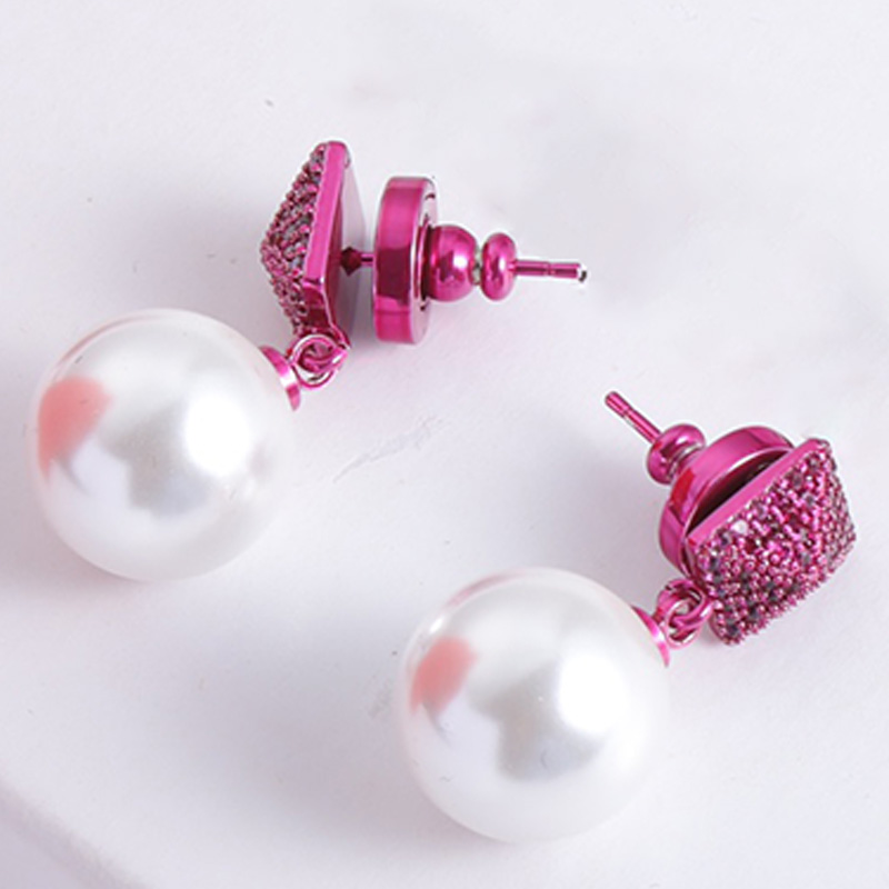 Ladies Pearly Earrings Chic Charm Gold Earrings Simple Classy Eardrops Jewelry Party Jewelry Headdress With Box Package