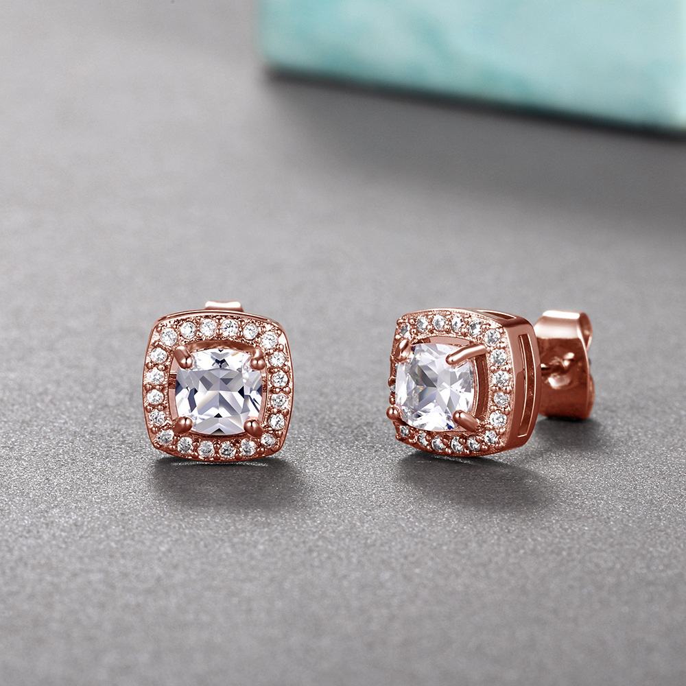 Chic 925 Sterling Silver Diamond Earrings - Perfect Accessory for Engagements and Special Occasions