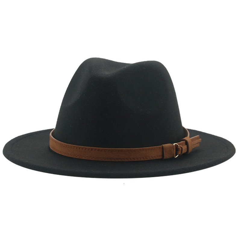 Fedora Hats for Women Men Wide Brim Solid Women Hats Band Belt Classic Formal Dress Khaki Black Winter Hats Sombreros De Mujer 230717