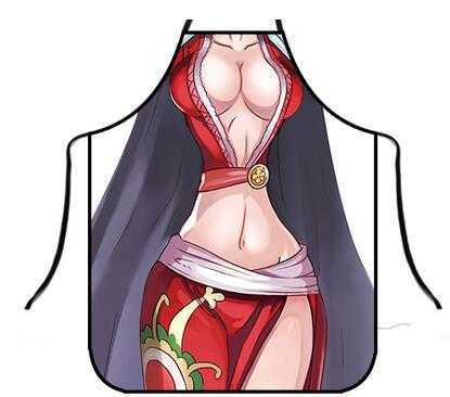 New Funny Apron Cartoon One Piece Aprons Anime Kitchen Apron Dinner Party Cooking Apron Adult Baking Accessories Barber Apron L230620