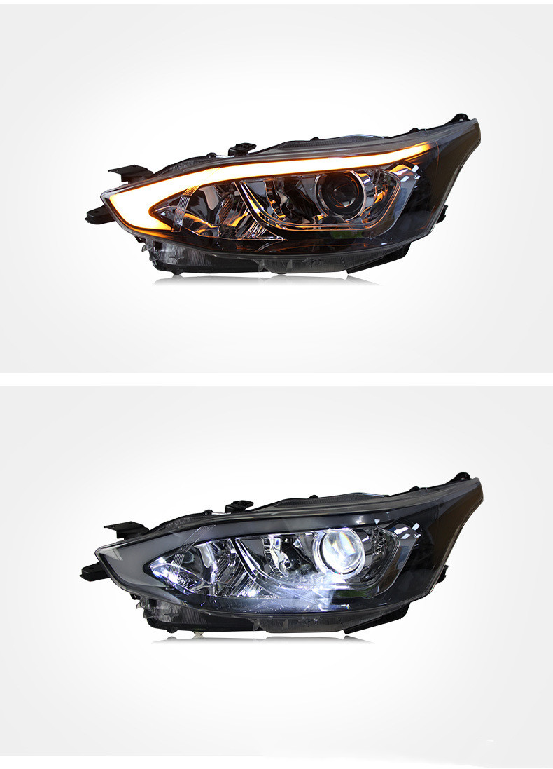 Headlight Assembly For Toyota Yaris L 2017-2022 Bifocal Lens Driving Lights LED Dynamic Signal Front Lamp
