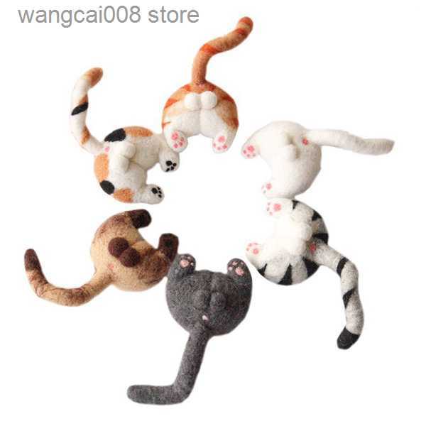 Interior Decorations Creative Car Decoration of Cat butt Cat Animal Wool Felting Handmade Toy Doll Felt Poked DIY Arts Crafts Needlework T230717