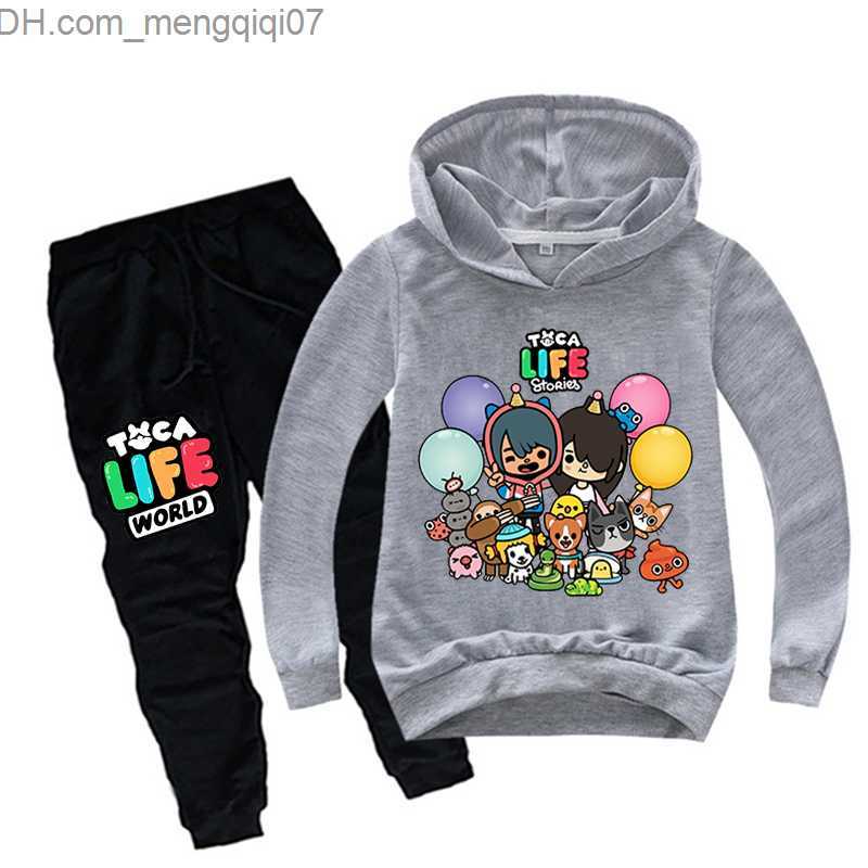 Clothing Sets Toca Boca Life World Children Baby Boys Toca Life World Sweatshirt Sets Children Tops+Pant Kids Girls Clothes Hoodies Suit Z230717