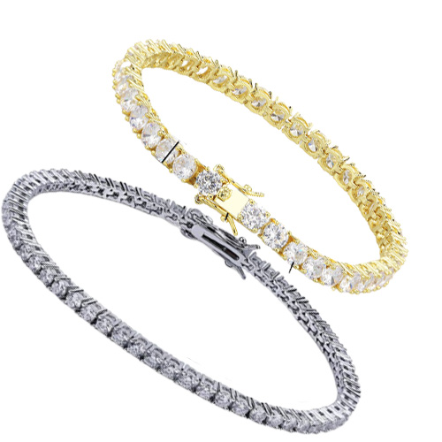 Tennis Designer Bracelet diamond Luxury Jewelry gift 3 4 5 6 mm 7 8 inch fashion moissanite white gold bracelets for men Adult hip