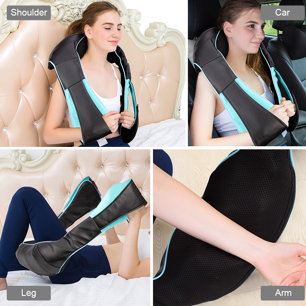 Massaging Neck Pillowws With Gift BoxHome Car U Shape Electrical Shiatsu Back Neck Shoulder Body Massager Infrared Heated Kneading 4D Massagem Shawl 2