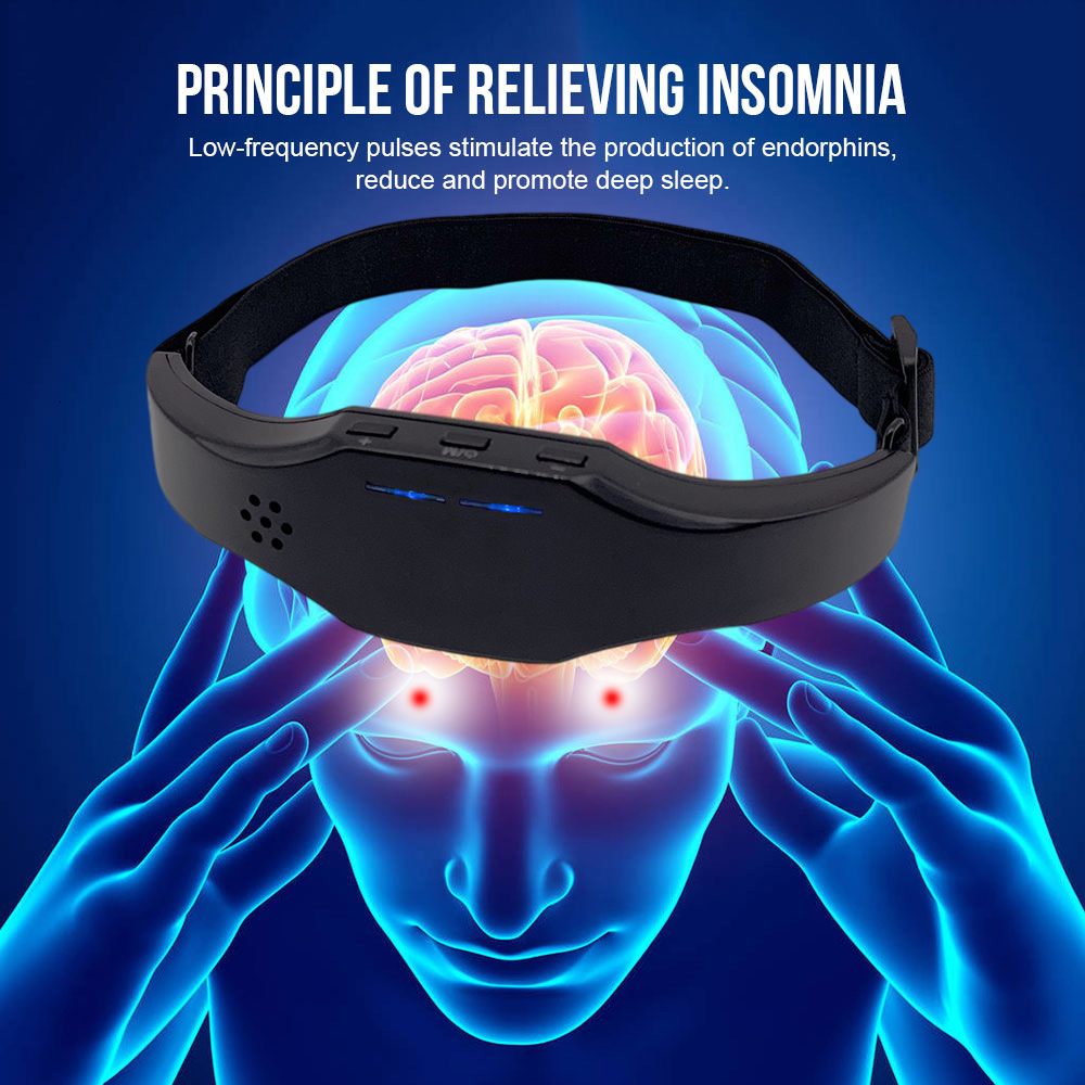 Head Massager Electric Head Massager Sleep Monitor Headache Migraine Relief Massage Insomnia Anti Stress Therapy Device Di Brain Stimulation 230718
