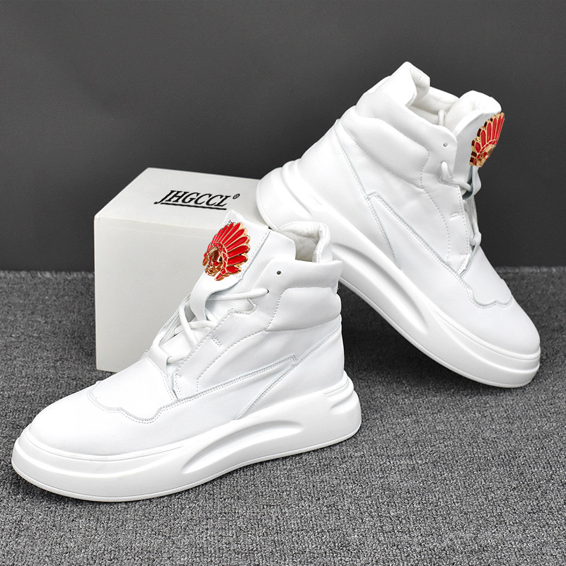 High top small white Boot men Korean version of the trend breathable casual shoes luxury new men's shoes network red sneaker A1
High top small white Boot men Korean version of the trend breathable casual shoes luxury new men's shoes network red sneaker A1
