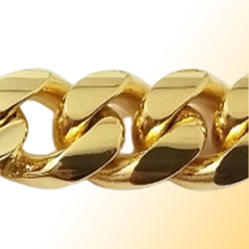 10mm12mm14mm Miami Cuban Link Chain Mens 14K Gold Plated Chains High Polished Punk Curb Stainless Steel Hip Hop Jewelry