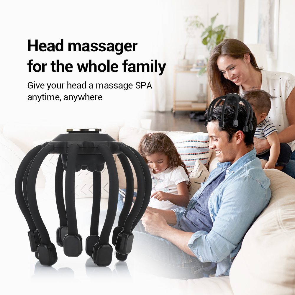 Head Massager Electric Head Massager Wireless Connect Music 4 modes Head Scratcher Massage Scalp Relieve Fatigue Relax Brain USB Charging 230718