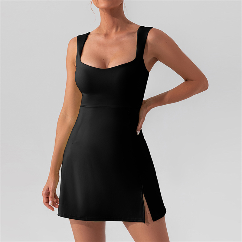 Tennis Dress Yoga Outfit Yoga Chest Pad Inside Shorts Dresses Golf Gym Slip Fitness Women Dress YW982L