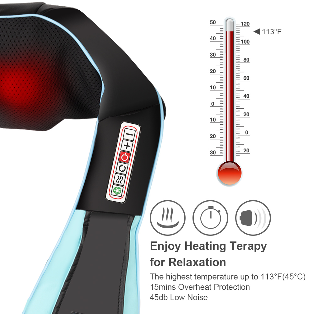 Massaging Neck Pillowws With Gift BoxHome Car U Shape Electrical Shiatsu Back Neck Shoulder Body Massager Infrared Heated Kneading 4D Massagem Shawl 2