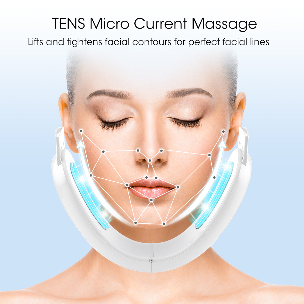 Face Care Devices EMS Microcurrent Lifting Device LED Pon Therapy Face Slimming Vibration Massager With TENS Pulse Massage Beauty Device 230717