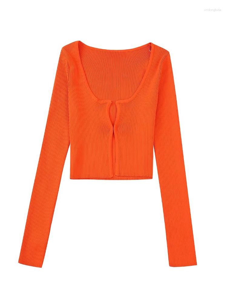 Women's Knits Women Fashion Orange Hidden Breasted Knitted Cropped Cardigan Sweater Vintage Square Collar Long Sleeve Female
Women's Knits Women Fashion Orange Hidden Breasted Knitted Cropped Cardigan Sweater Vintage Square Collar Long Sleeve Female