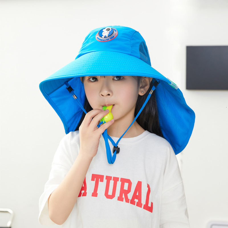 Caps Hats Beach Hat for Kids Outdoor UV Protect Bucket Cap Wide Brim Panama Hat with Neck Flap Summer Baby Accessories for Beach Sun Hat 230717