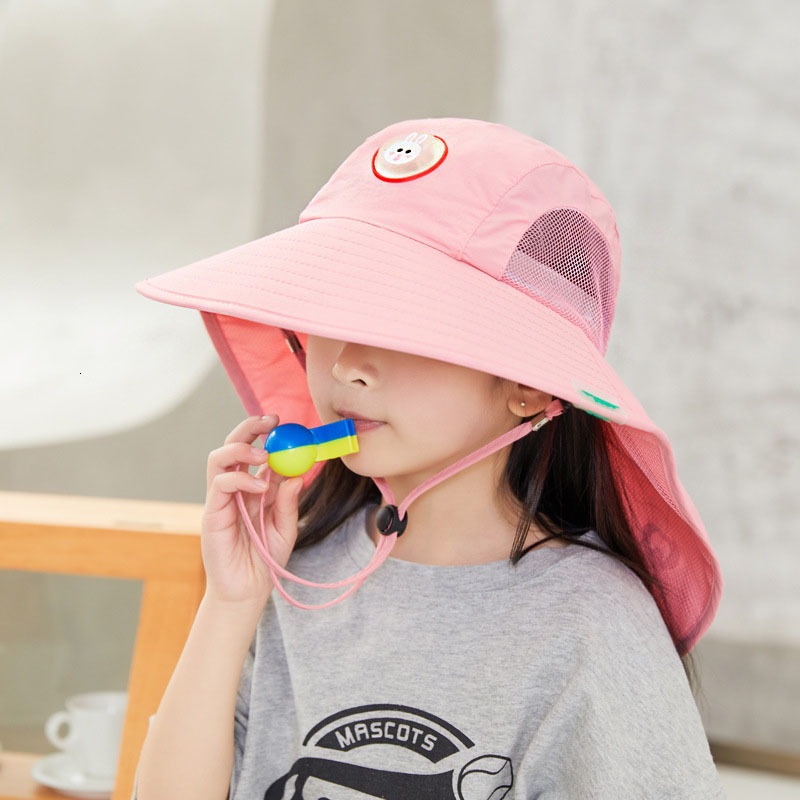 Caps Hats Beach Hat for Kids Outdoor UV Protect Bucket Cap Wide Brim Panama Hat with Neck Flap Summer Baby Accessories for Beach Sun Hat 230717