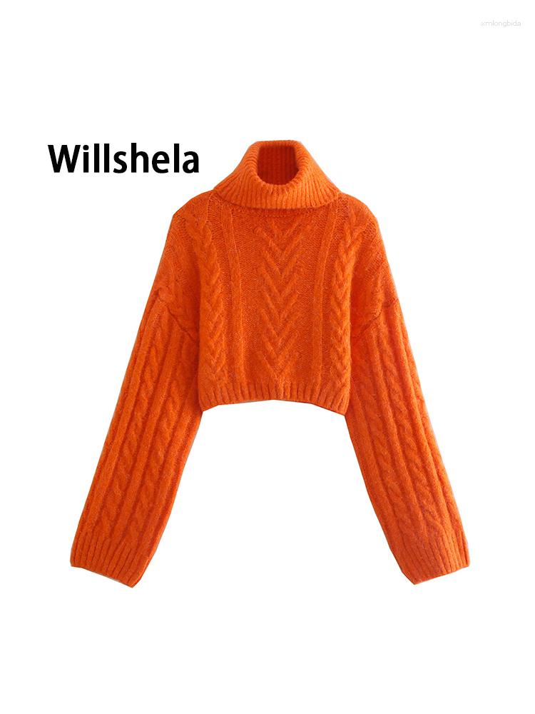 Women' Sweaters Women Fashion Orange Cropped Knit Sweater High Neck Long Sleeves Woman Casual Street Knitted Pullover Winter
Women' Sweaters Women Fashion Orange Cropped Knit Sweater High Neck Long Sleeves Woman Casual Street Knitted Pullover Winter