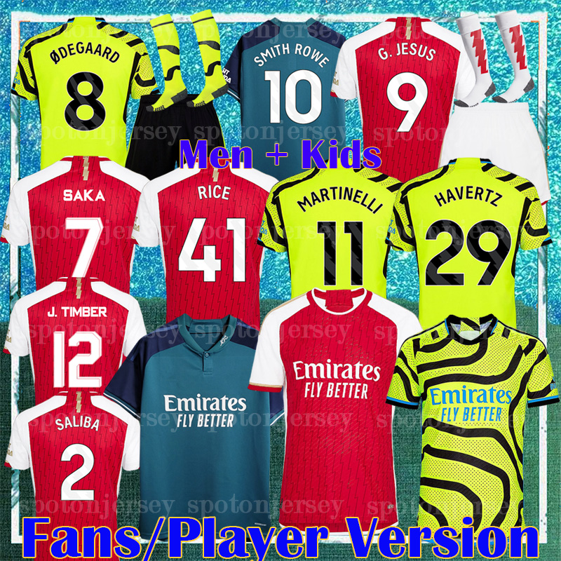 2023 2024 Fans Player version SMITH ROWE RICE soccer jerseys HAVERTZ G. JESUS SAKA ODEGAARD MARTINELLI SALIBA ARSen 23 football shirt Men kit Kids Equipment
2023 2024 Fans Player version SMITH ROWE RICE soccer jerseys HAVERTZ G. JESUS SAKA ODEGAARD MARTINELLI SALIBA ARSen 23 football shirt Men kit Kids Equipment
