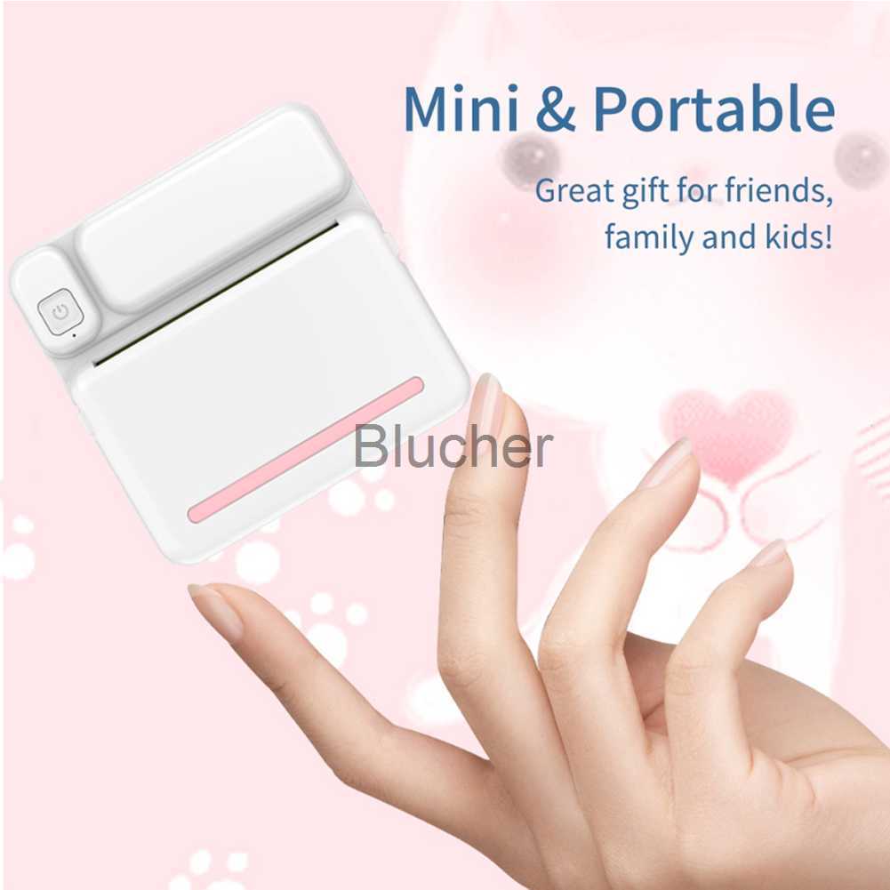 Printers Mini Printer Portable Thermal Printer Pocket Photo Label Printers Sticker Inkless Bluetooth Miniprint For Phone 200dpi Printing x0717