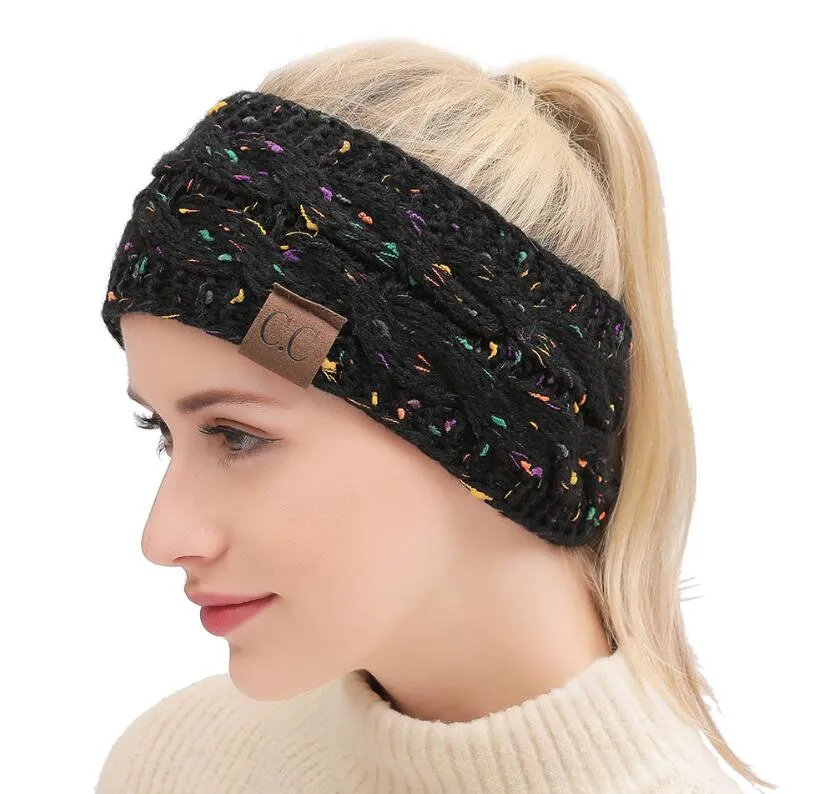 21 Colors INS CC Hairband Colorful Knitted Crochet Twist Headband Winter Ear Warmer Elastic Band Wide Accessories