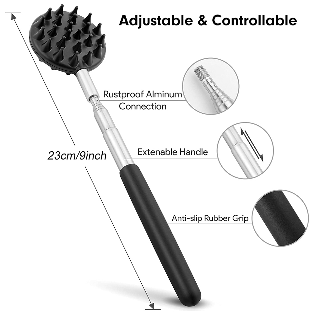 Other Massage Items Telescoping Back Scratcher with 3Pcs Detachable Scratching Heads Bear Claw Back Scratcher Extendable Backcratchers for Men Women 2