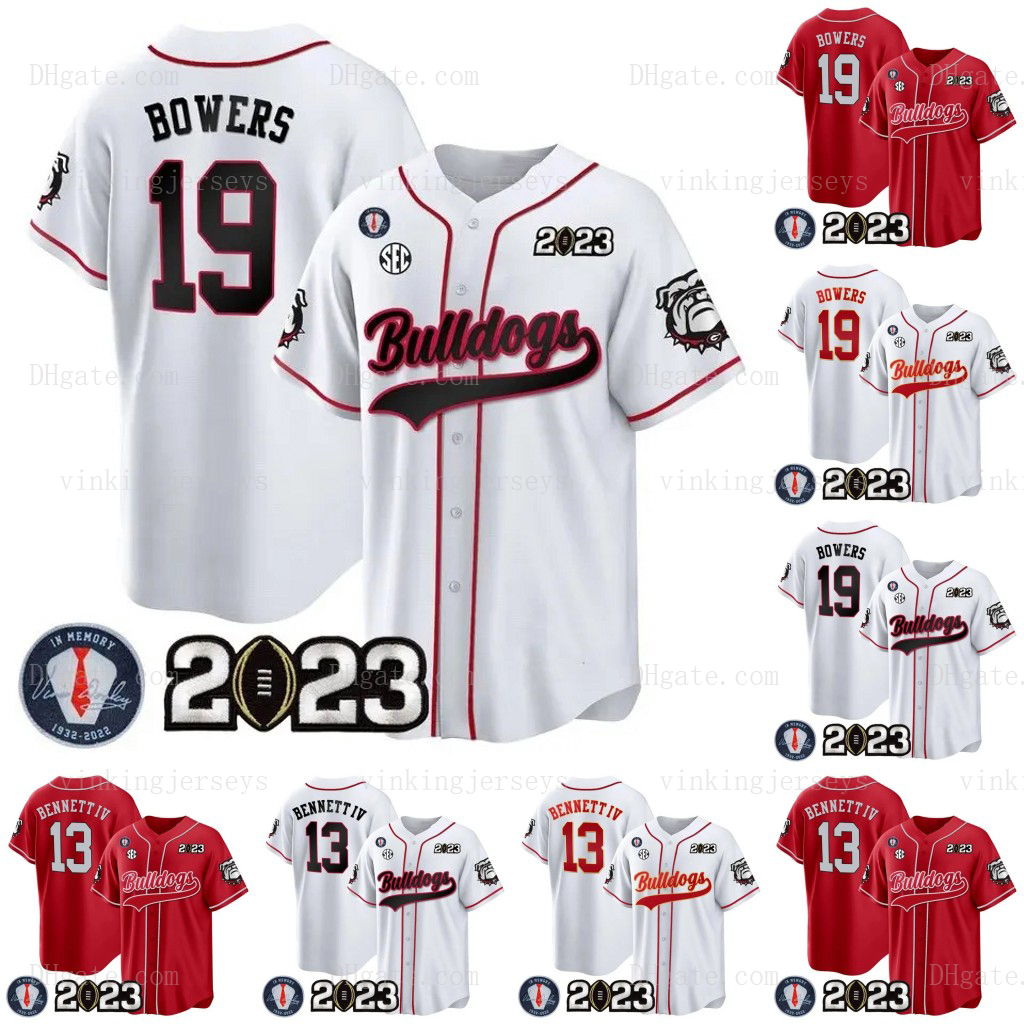 Georgia Stetson Bennett IV Bulldogs Baseball Jerseys Brock Bowers Christopher Smith Herschel Walker Adonai Mitchell Kendall Milton Zamir White Carson Beck Starks