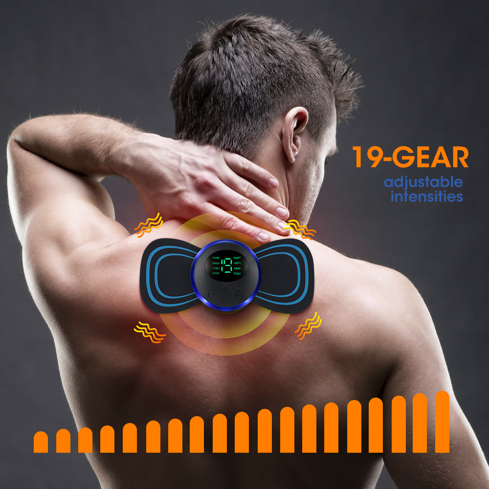 Massaging Neck Pillowws Low Frequency Neck Massager Sticker 5Pcs EMS Eletric Muscle Stimulator Neck Pain Relief For Cervical Back Body Massage Scrapin