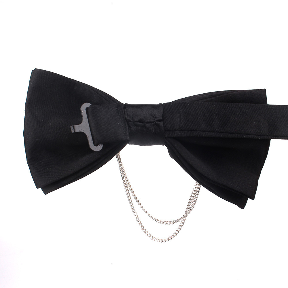 Bow Ties Men Black Bowtie Metal Decoratio Bow Tie For Men Women Uniform Collar Butterf Bowknot Adult Suit Bow Ties Cravats Male Bowties 230717