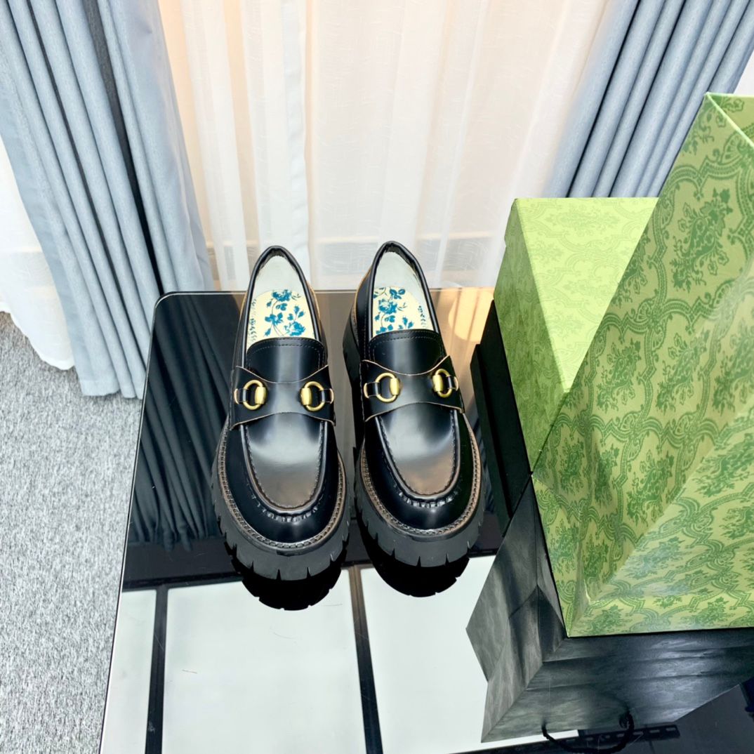 Designer Shoes Women Lefu Shoes Thick Sole Women Honey Sponge Shoes Spring Summer Leisure British Single Shoes Genuine Leather Matsutake Shoes French Small Leather