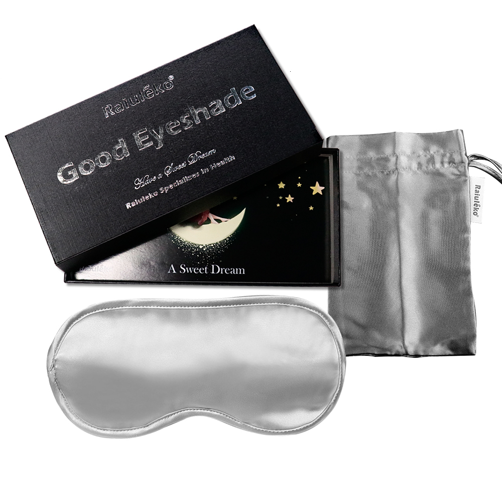 Eye Massager 100% Natural Mulberry Pure Silk Sleep Rest Eye Mask Padded Shade Cover Travel Relax Aid Blindfolds 4 Colors Eyeshade with Box 230718