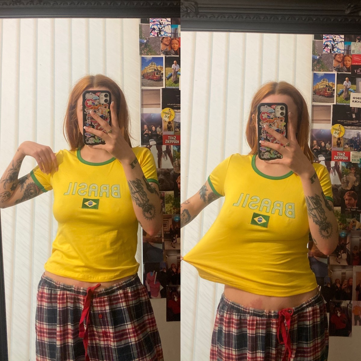 Women's T-Shirt Brazil Crop Top Summer Yellow Woman Clothes Gothic Emo Girl Vintage Women Letter Print Casual Short Sleeve T-Shirt Y2k Clothes 23