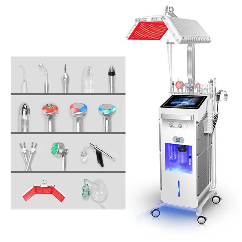 Multifunction 14 In 1 Dermabrasion Micro Current Lifting Oxygen Jet Peel PDT LED Light Therapy Face Machine Skin Care Deep Cleaning Beauty Salon