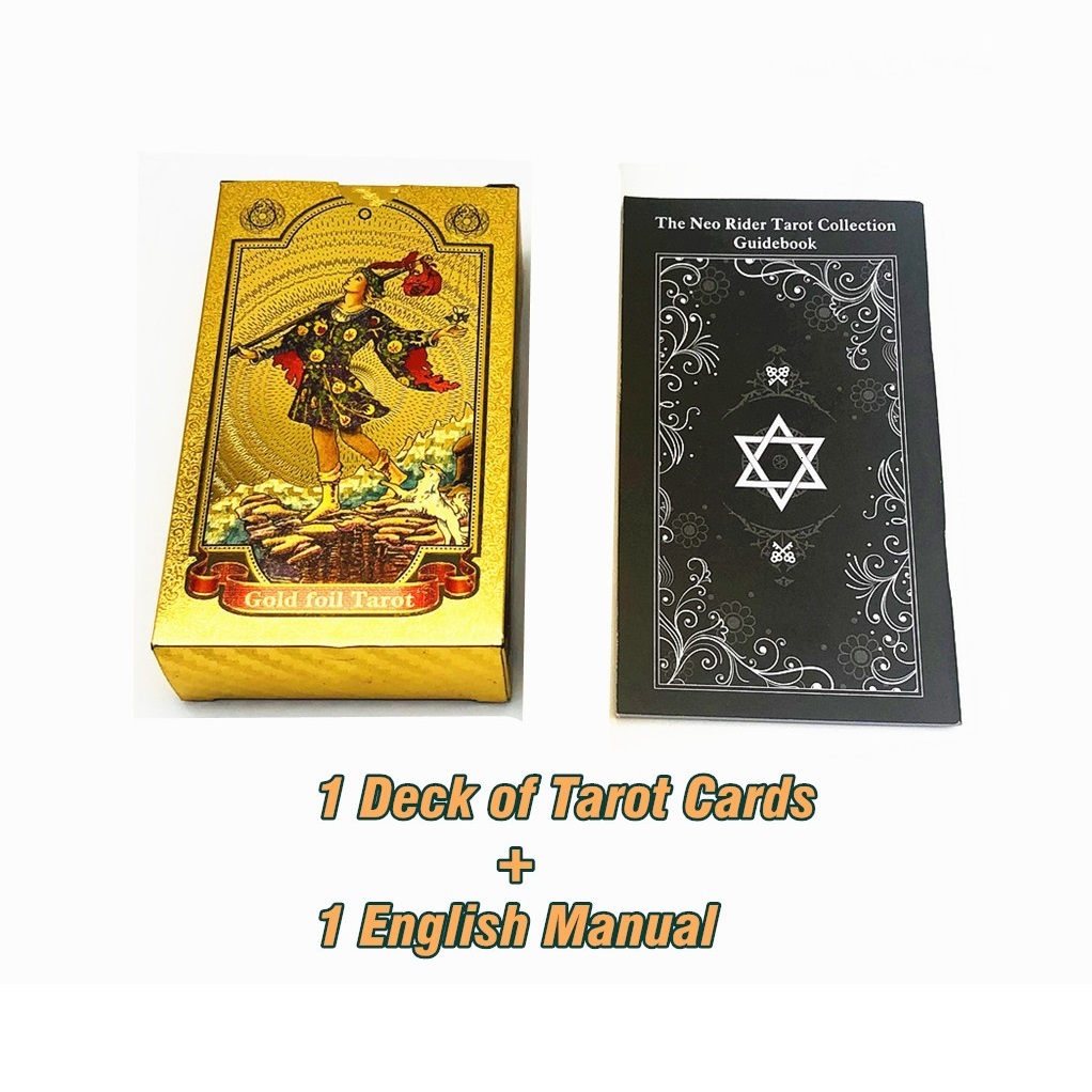 Outdoor Games Activities 1 Deck Gold Tarot Cards Plastic Tarot Home Board Game Gift cards L702 230718
