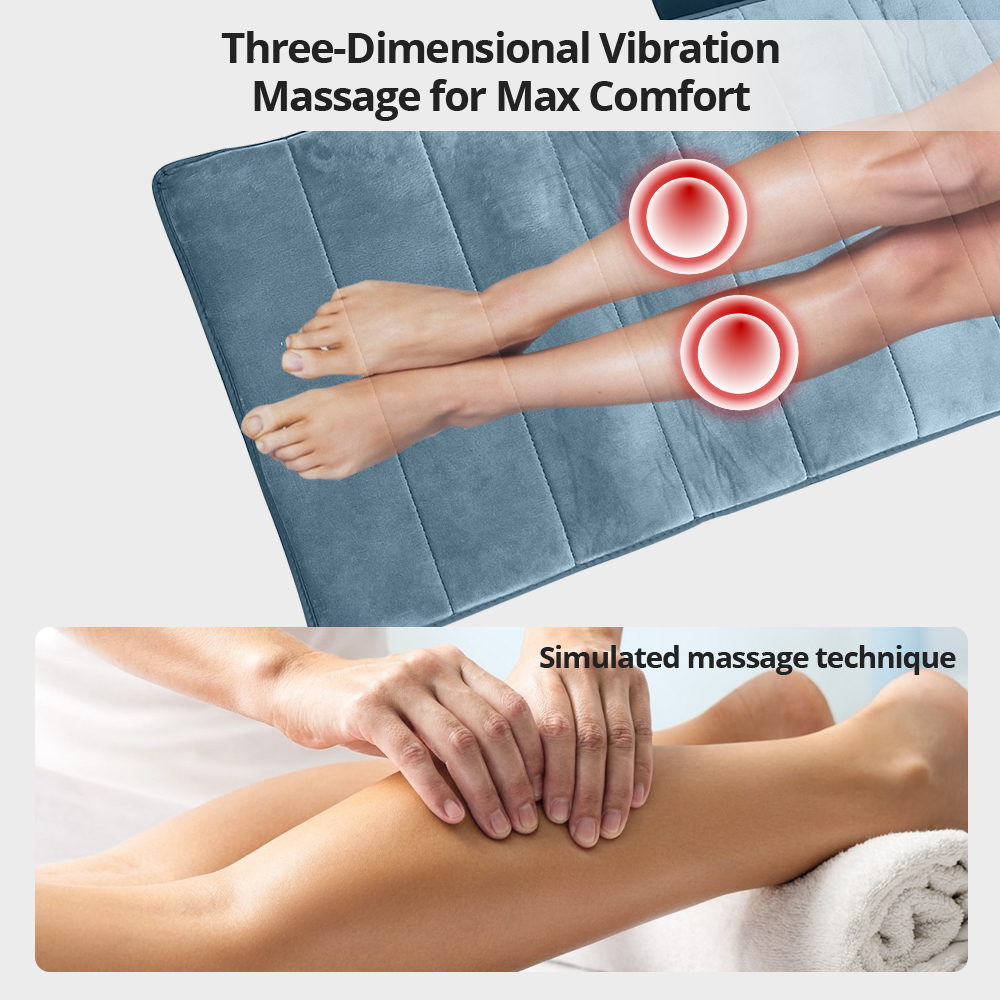 Back Massager Electric Vibration Full Body Massage Mat with Inflatable Air Pillow Home Office Waist Heating Pain Relief Back Massage Cushion 230718